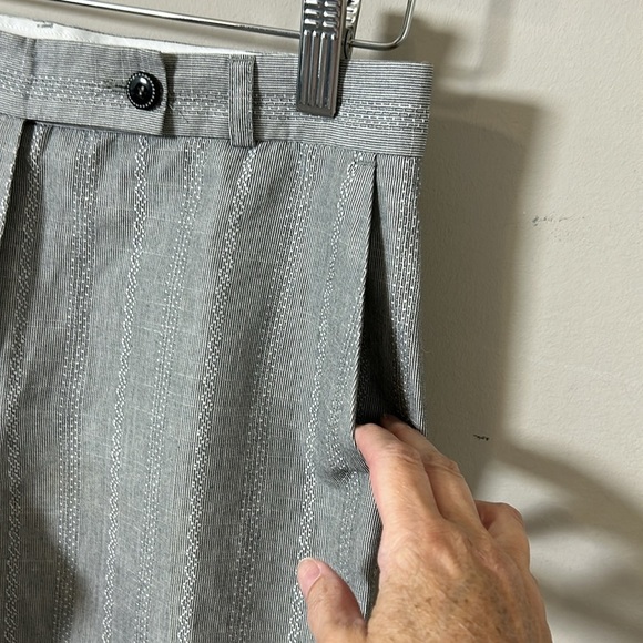 JOSEPH Striped Wide Leg Pants Grey White Pockets France Career Sz XS - Picture 3 of 12